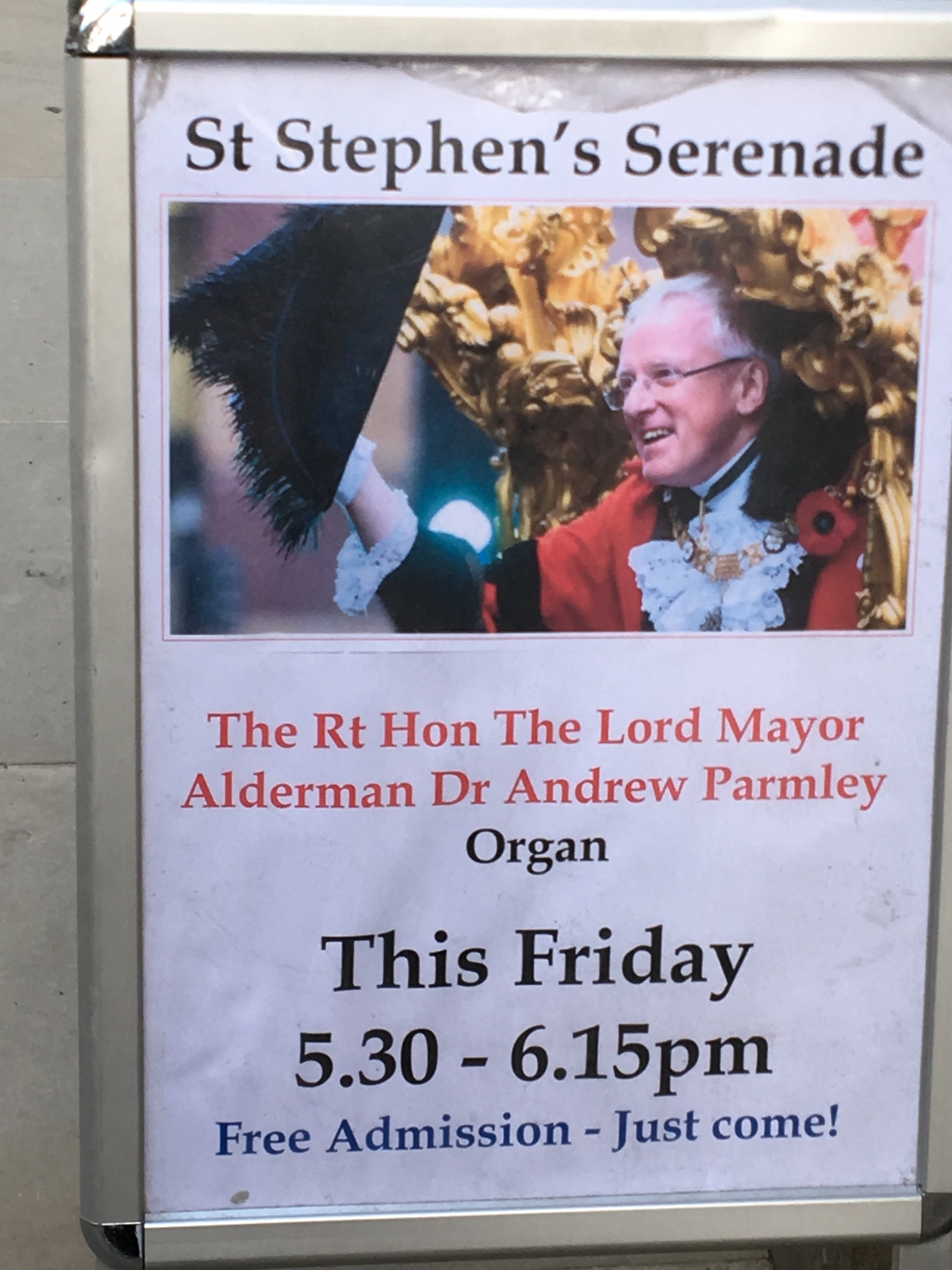 Lord Mayor's Organ Recital, St Stephens' Walbrook 