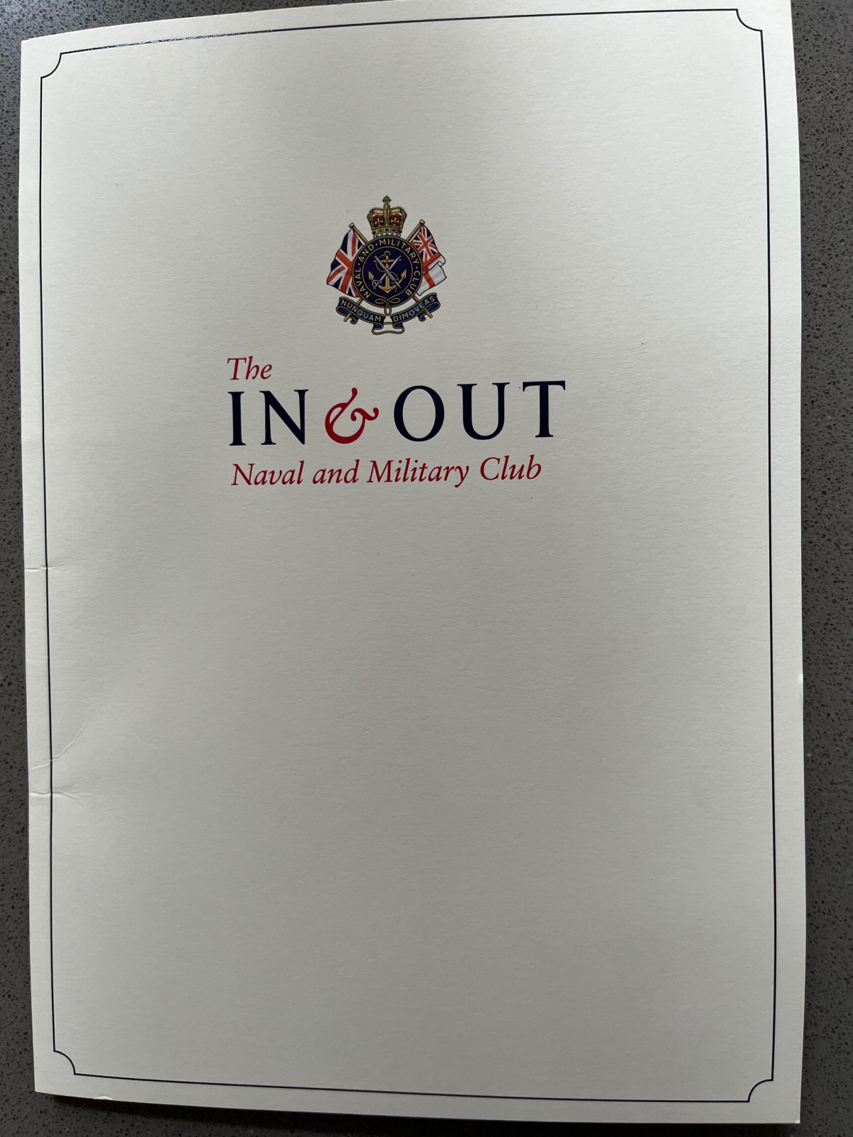 Past Masters Dinner In & Out (Naval & Military) Club