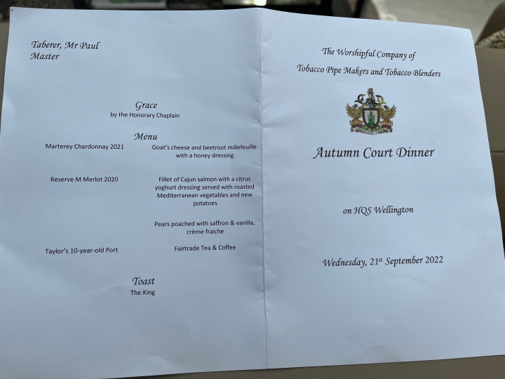 Autumn Court Meeting and Dinner HQS Wellington