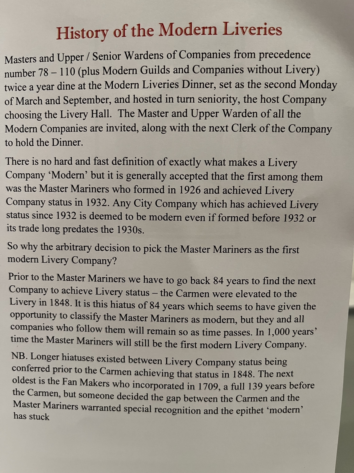 Modern Liveries Dinner Armourers' Hall