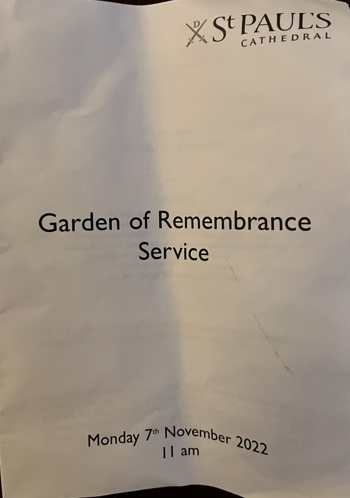 Garden of Remembrance Service St Paul's Cathedral