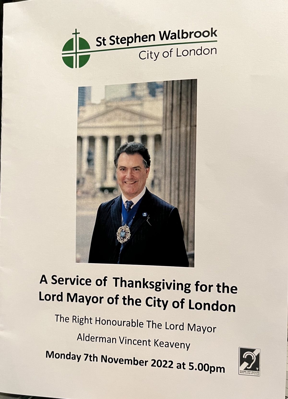 Thanksgiving Service for Lord Mayor St Stephen Walbrook