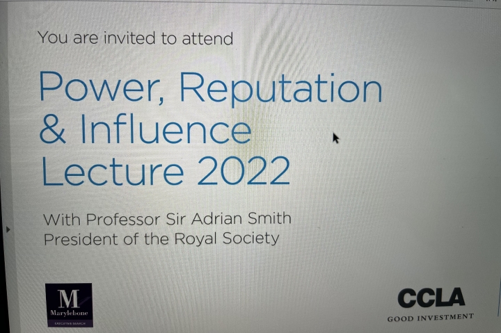 Lecture - Power, Reputation & Influence Drapers' Hall