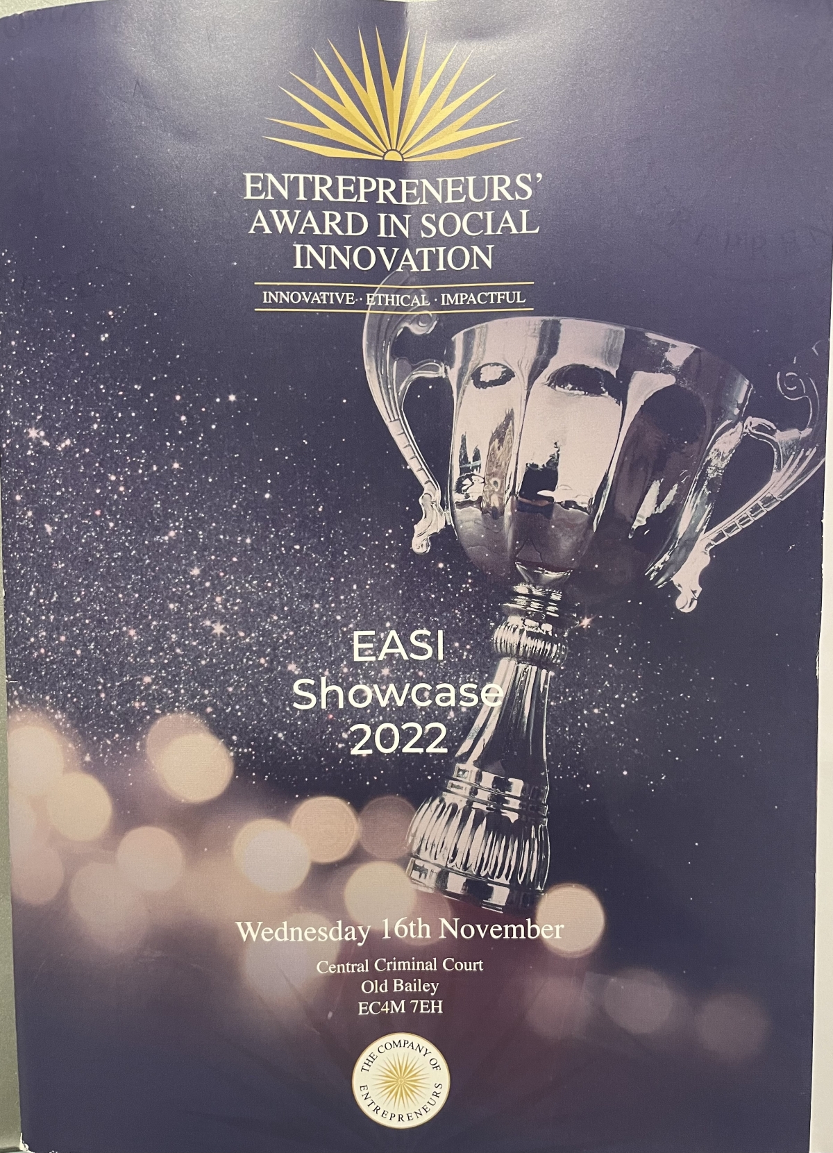 Entrepreneurs' Awards The Old Bailey