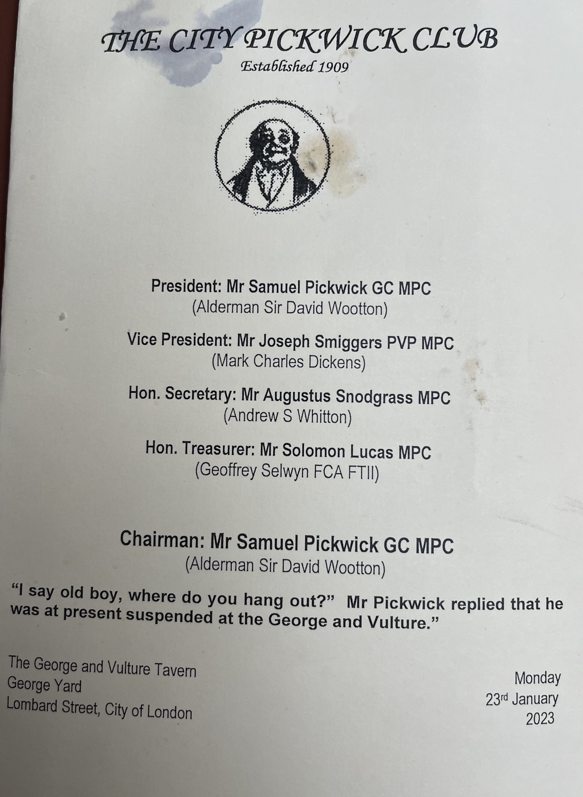 The City Pickwick Club