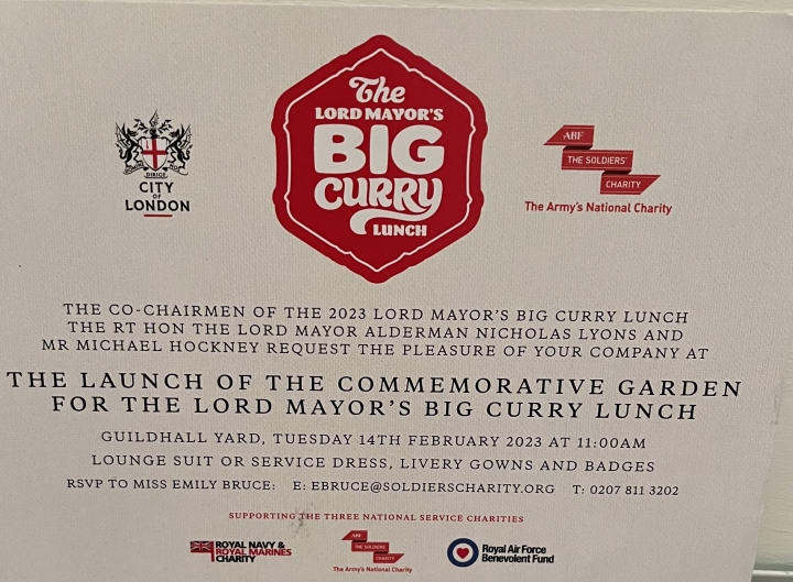 Garden Launch for the Lord Mayor's Big Curry Lunch Guildhall Yard