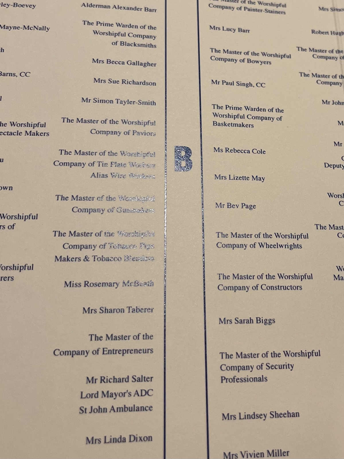 The Lord Mayor and Lady Mayoress Dinner for Livery Companies Mansion House