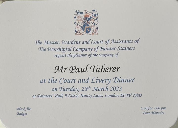 Worshipful Company of Painter-Stainers Court and Livery Dinner Painters' Hall