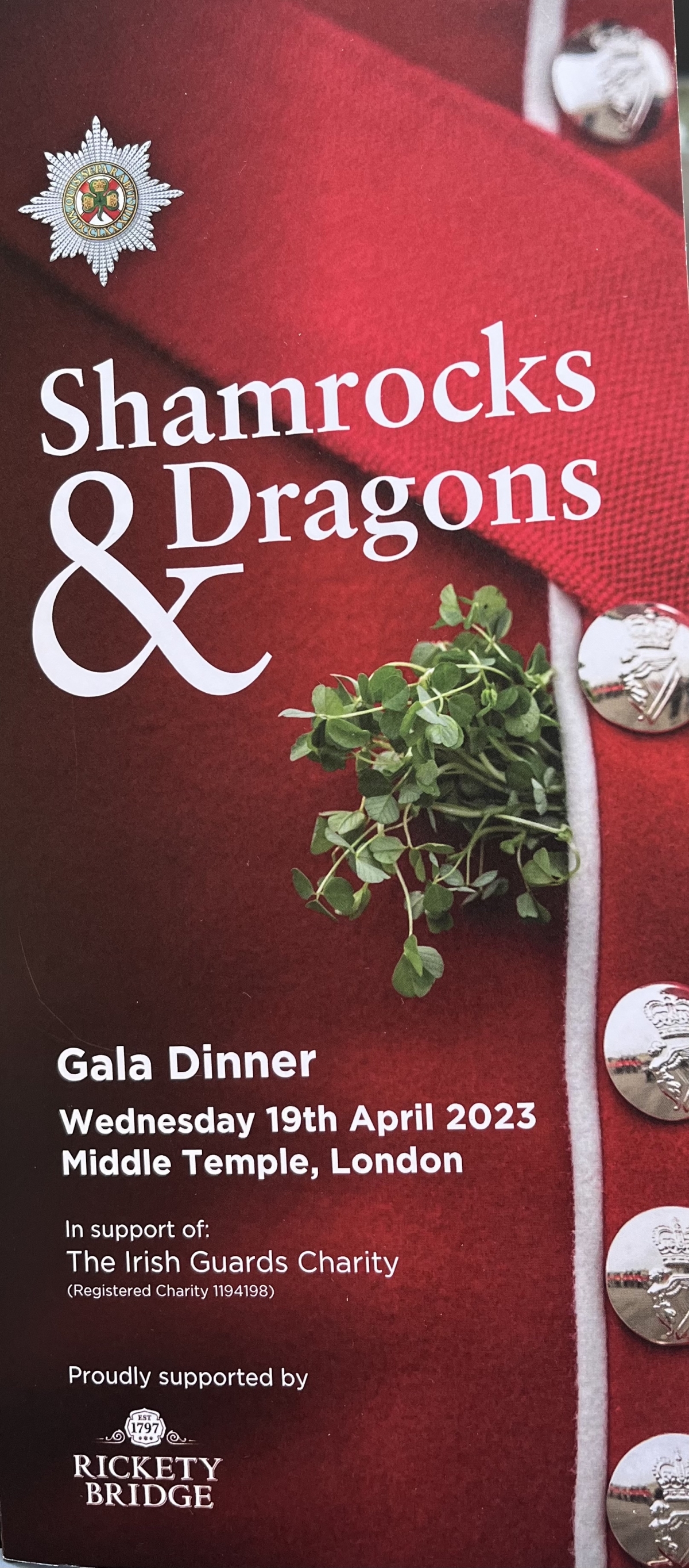 Shamrocks & Dragons - The Irish Guards Charity Middle Temple