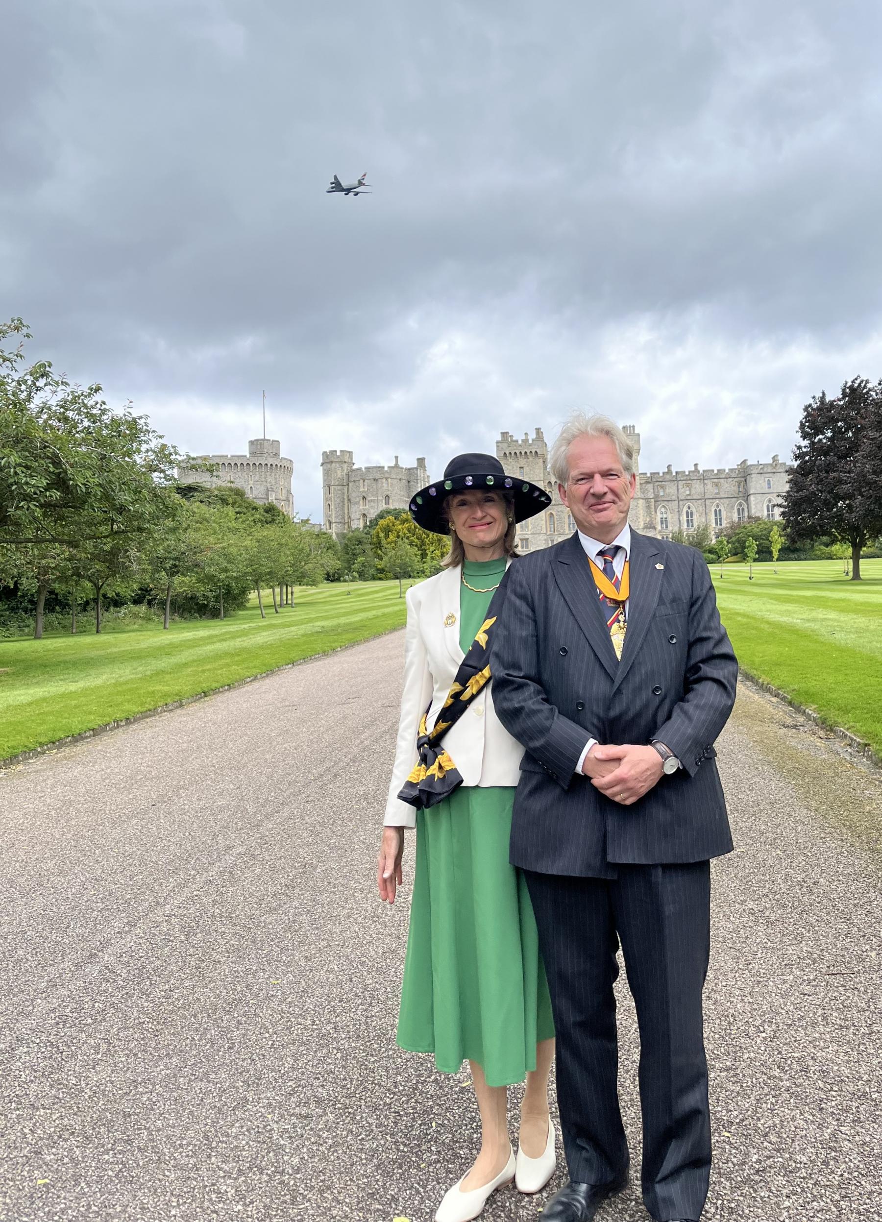 Presentation of new colours to 9th and 12th Companies of the Irish Guards by the King at Windsor