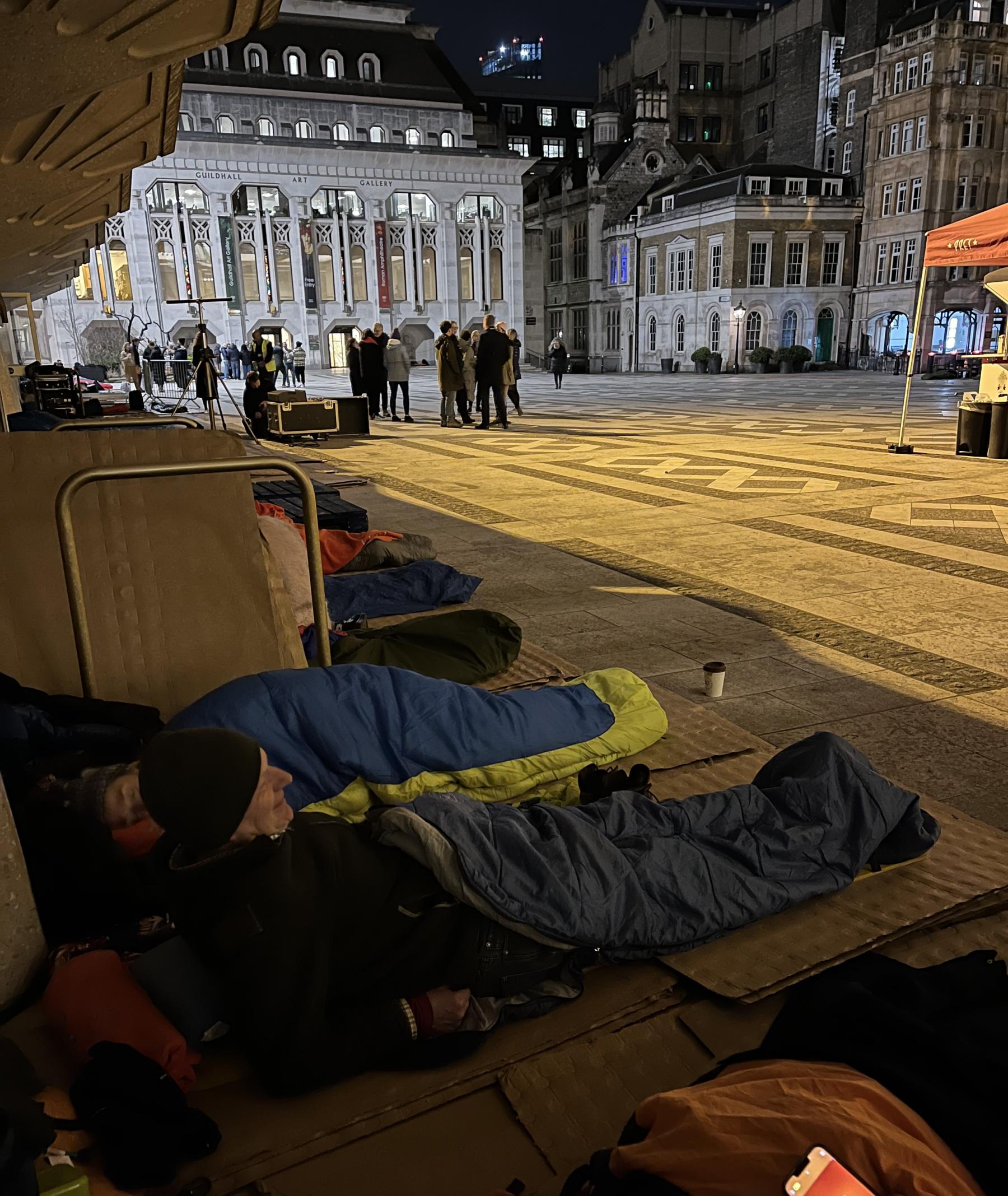 Lady Mayoress' Sleep out Guildhall yard