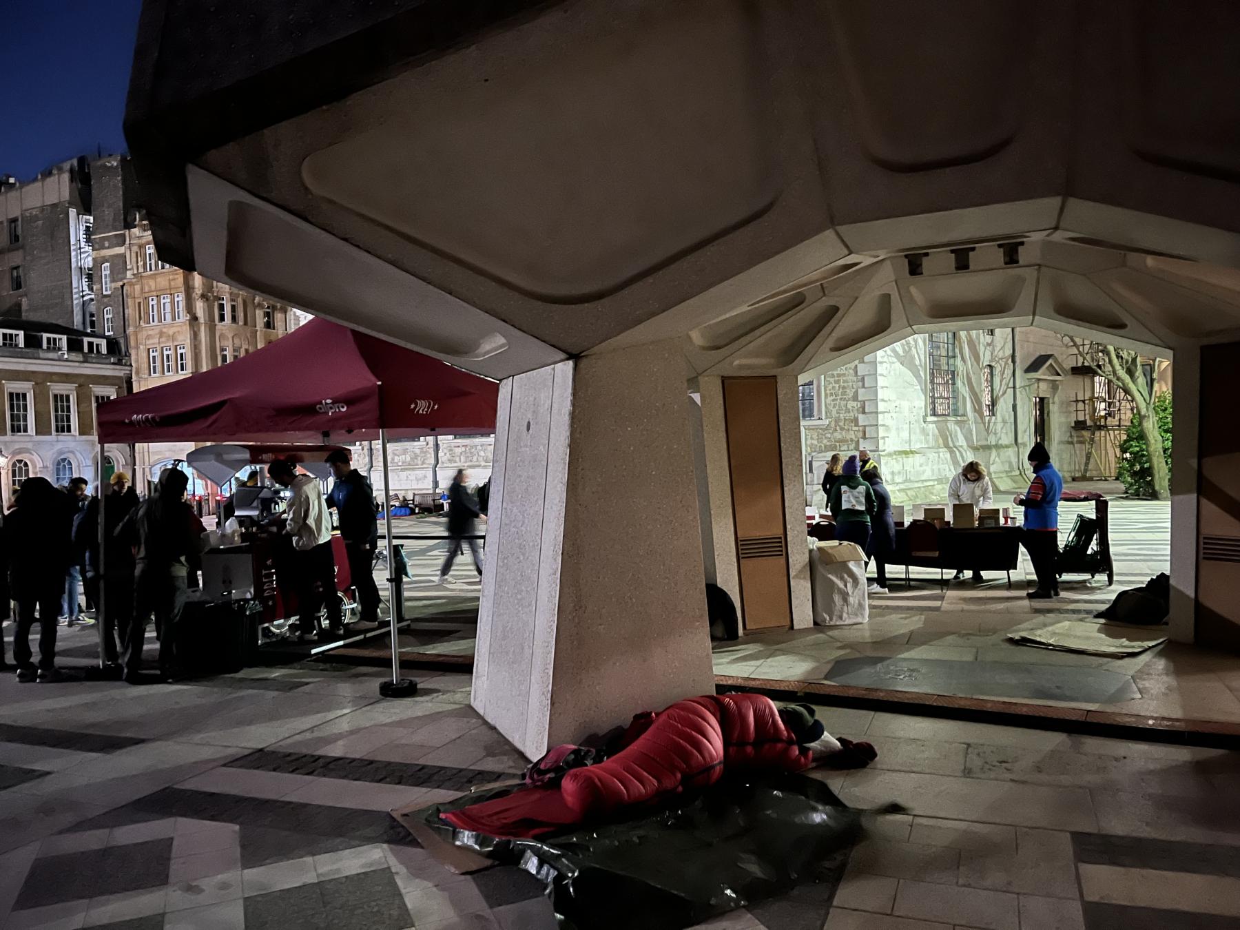 Lady Mayoress' Sleep out Guildhall yard